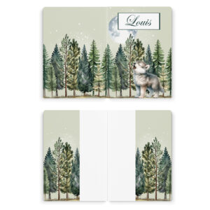Baby wolf - Prêt à coudre protège carnet de santé