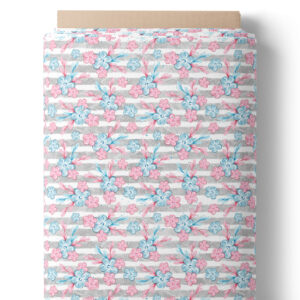 Fleurs pastel sur rayures