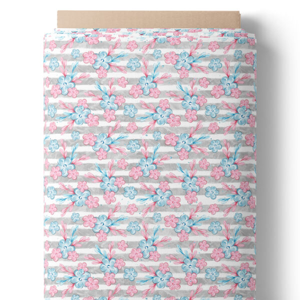Fleurs pastel sur rayures
