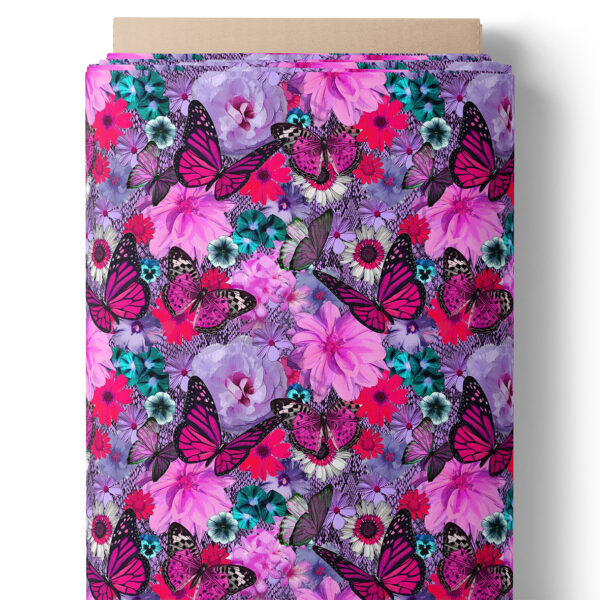 Fleurs et papillons éclatants
