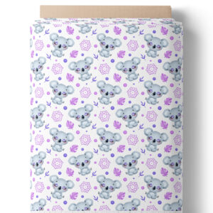 Petits koalas et feuilles violettes
