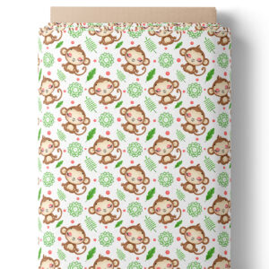 Petits singes et feuillages tropicaux