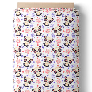 Panda joyeux et feuillages