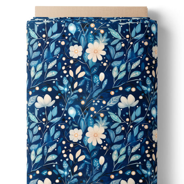 Fleurs crème sur bleu (en stock)