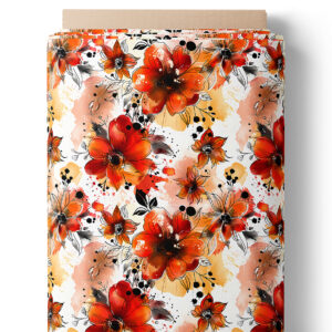 Fleurs aquarelle - Orange (en stock)