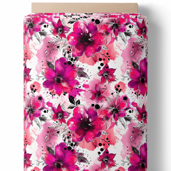 Fleurs aquarelle - Fuchsia