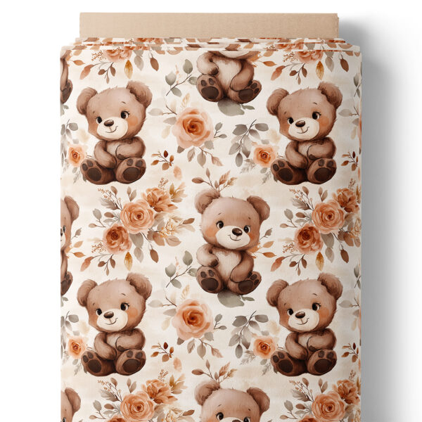 Oursons et fleurs sépia