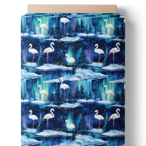 Flamants roses aurore boréale