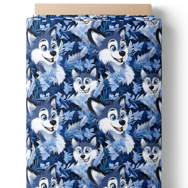 Husky joyeux bleu