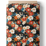 Bouquet japonais sur fond noir