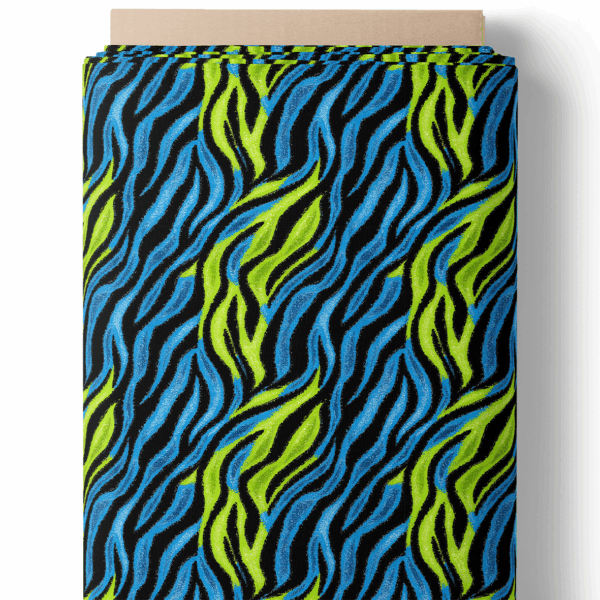 Ondulations citron vert et turquoise
