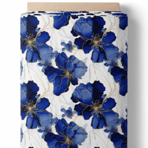 Fleurs aquarelle - Bleu profond
