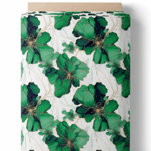 Fleurs aquarelle - Vert émeraude