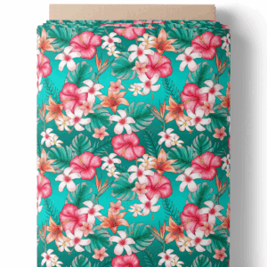 Explosion de fleurs tropicales turquoise