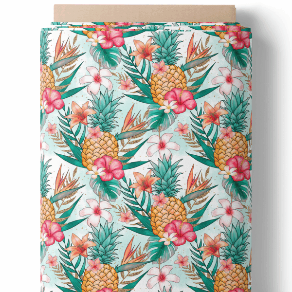 Ananas et fleurs en coucher de soleil – Image 2