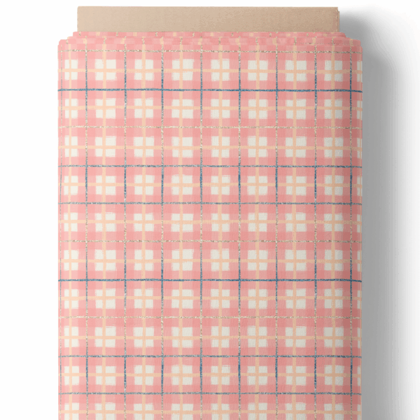 Carreaux roses et paillettes