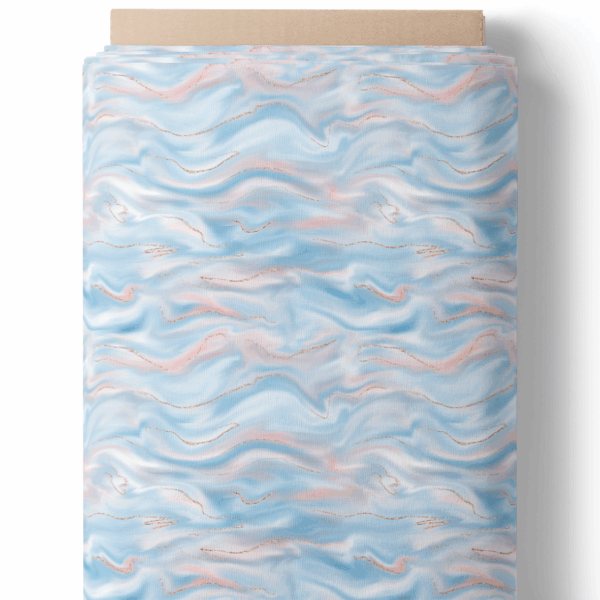 Vagues douces bleues et roses