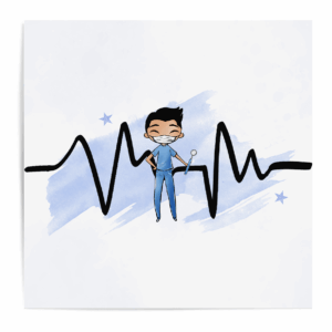 Médicale - Garçon bleu brun - Panneau central