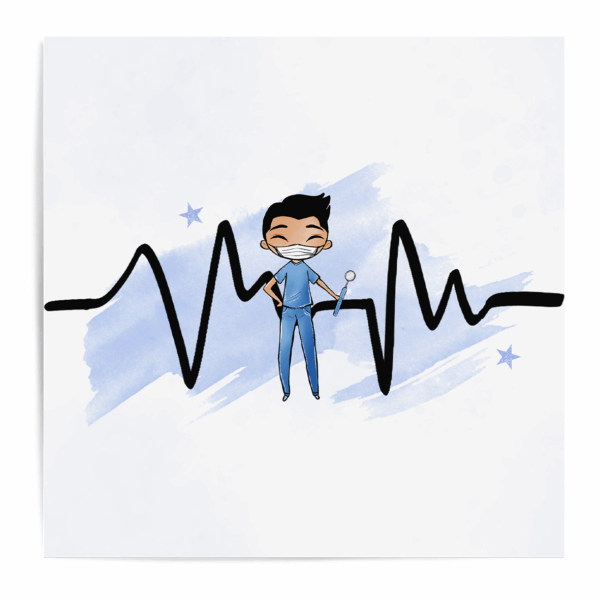 Médicale - Garçon bleu brun - Panneau central