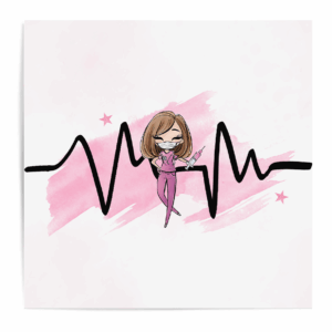 Médicale - Fille rose cheveux lâchés - Panneau central