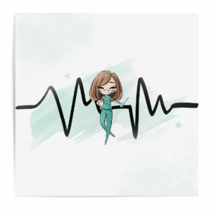 Médicale - Fille vert cheveux lâchés - Panneau central