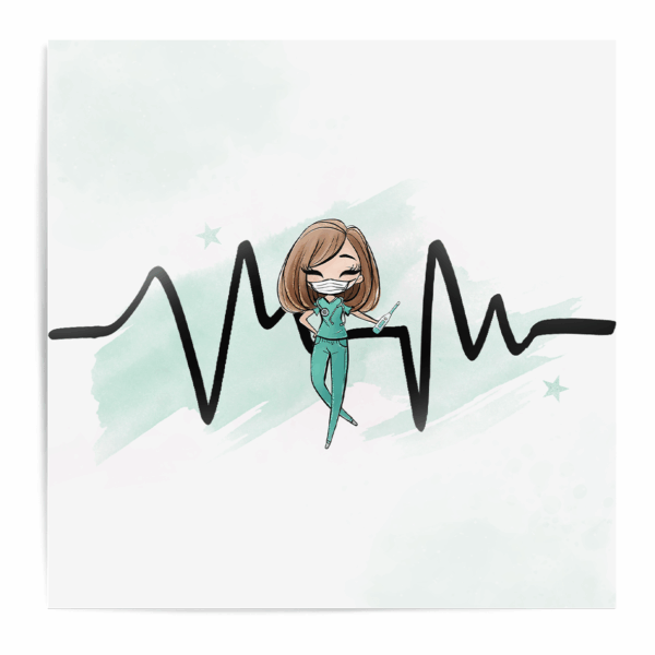Médicale - Fille vert cheveux lâchés - Panneau central