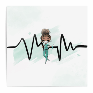 Médicale - Fille vert chignon - Panneau central