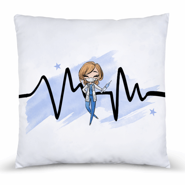 Médicale - Fille bleu cheveux lâchés - Panneau remplis/coussin