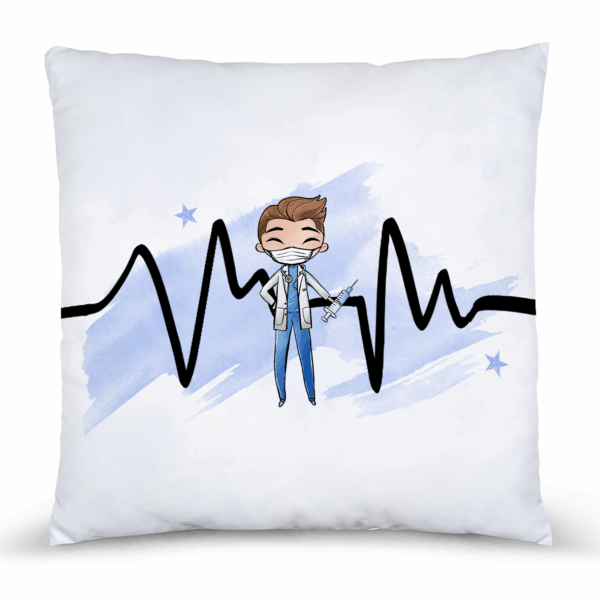 Médicale - Garçon bleu châtain - Panneau remplis/coussin