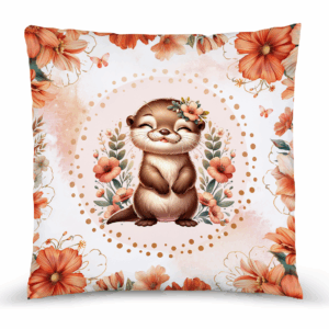 Ma petite loutre fleuris - Panneau remplis/coussin