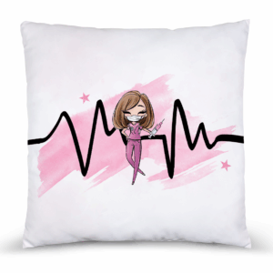 Médicale - Fille rose cheveux lâchés - Panneau remplis/coussin