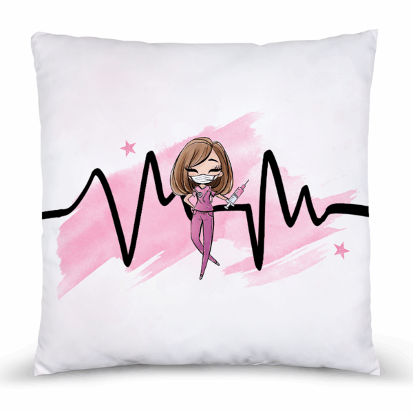 Médicale - Fille rose cheveux lâchés - Panneau remplis/coussin