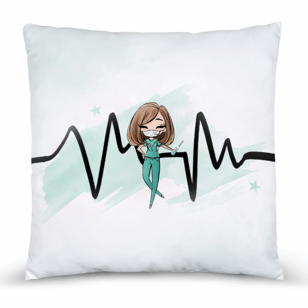 Médicale - Fille vert cheveux lâchés - Panneau remplis/coussin