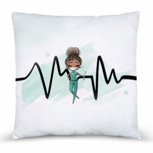 Médicale - Fille vert chignon - Panneau remplis/coussin