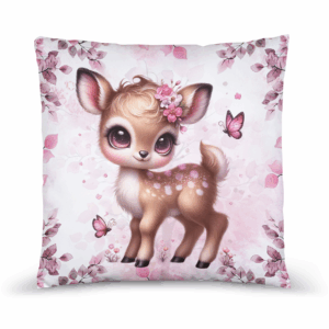 Pink woodland - Panneau remplis/coussin - Biche