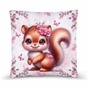 Pink woodland - Panneau remplis/coussin - Écureuil
