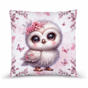 Pink woodland - Panneau remplis/coussin - Hibou