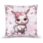 Pink woodland - Panneau remplis/coussin - Lapin