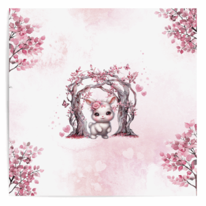 Pink woodland - Panneau central - Lapin