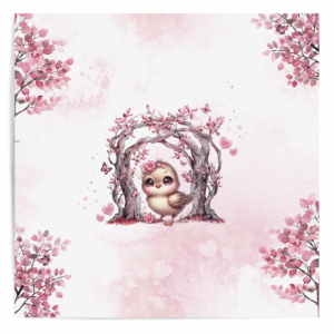 Pink woodland - Panneau central - Oiseau