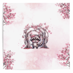 Pink woodland - Panneau central - Raton laveur