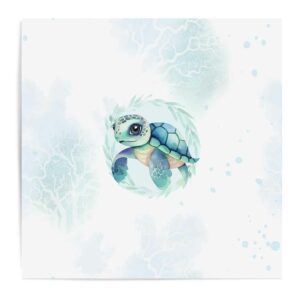 Sea turtle - Panneau central blanc taches