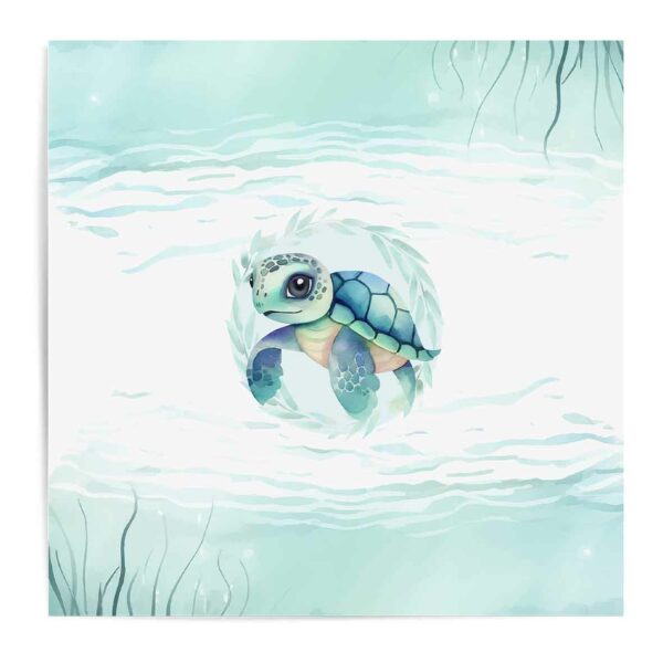 Sea turtle - Panneau central océan