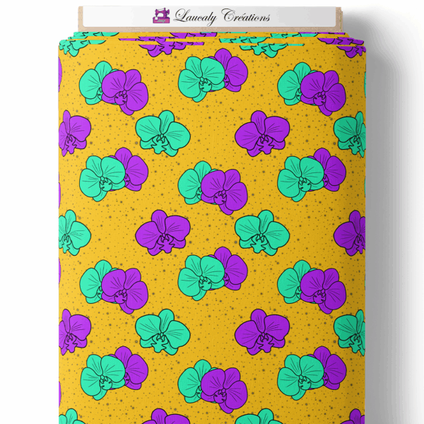 Orchid pop - Jaune, violet et turquoise