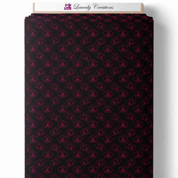 Fleurs d'encre - Noir et fuchsia