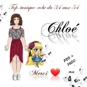 Chloé - Top/tunique/robe - 34 aux 54 - Patron PDF