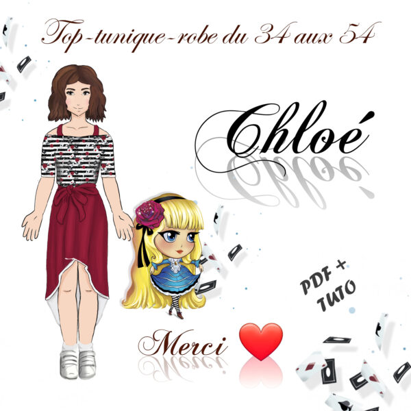 Chloé - Top/tunique/robe - 34 aux 54 - Patron PDF