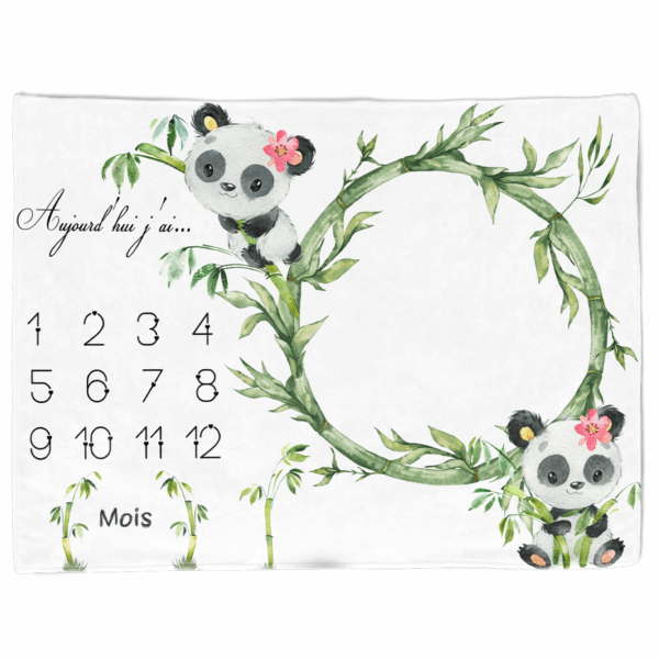 Mon petit panda - Panneau étape/mois 75x100 Girl
