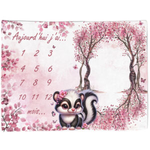 Pink woodland - Panneau étape/mois 75x100 - Mouflette