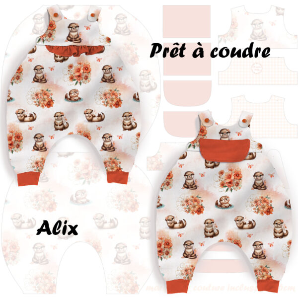 Ma petite loutre fleuris - Prêt à coudre Alix